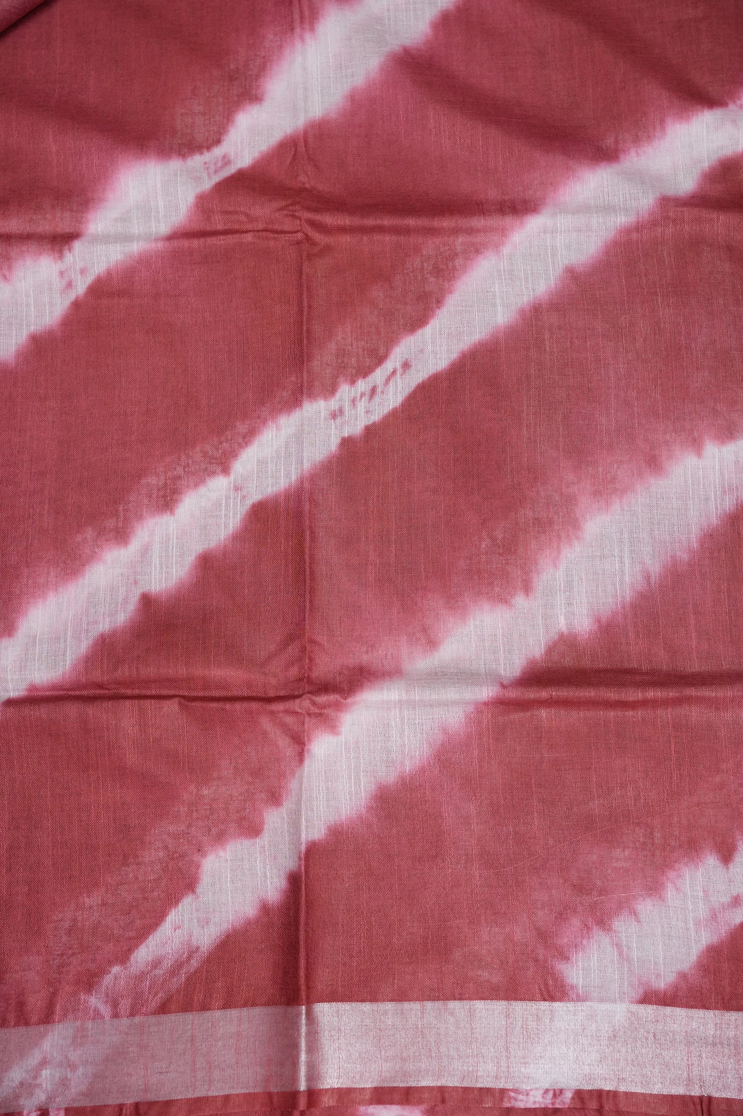 Pure Linen Shibori Print Saree - Maroon
