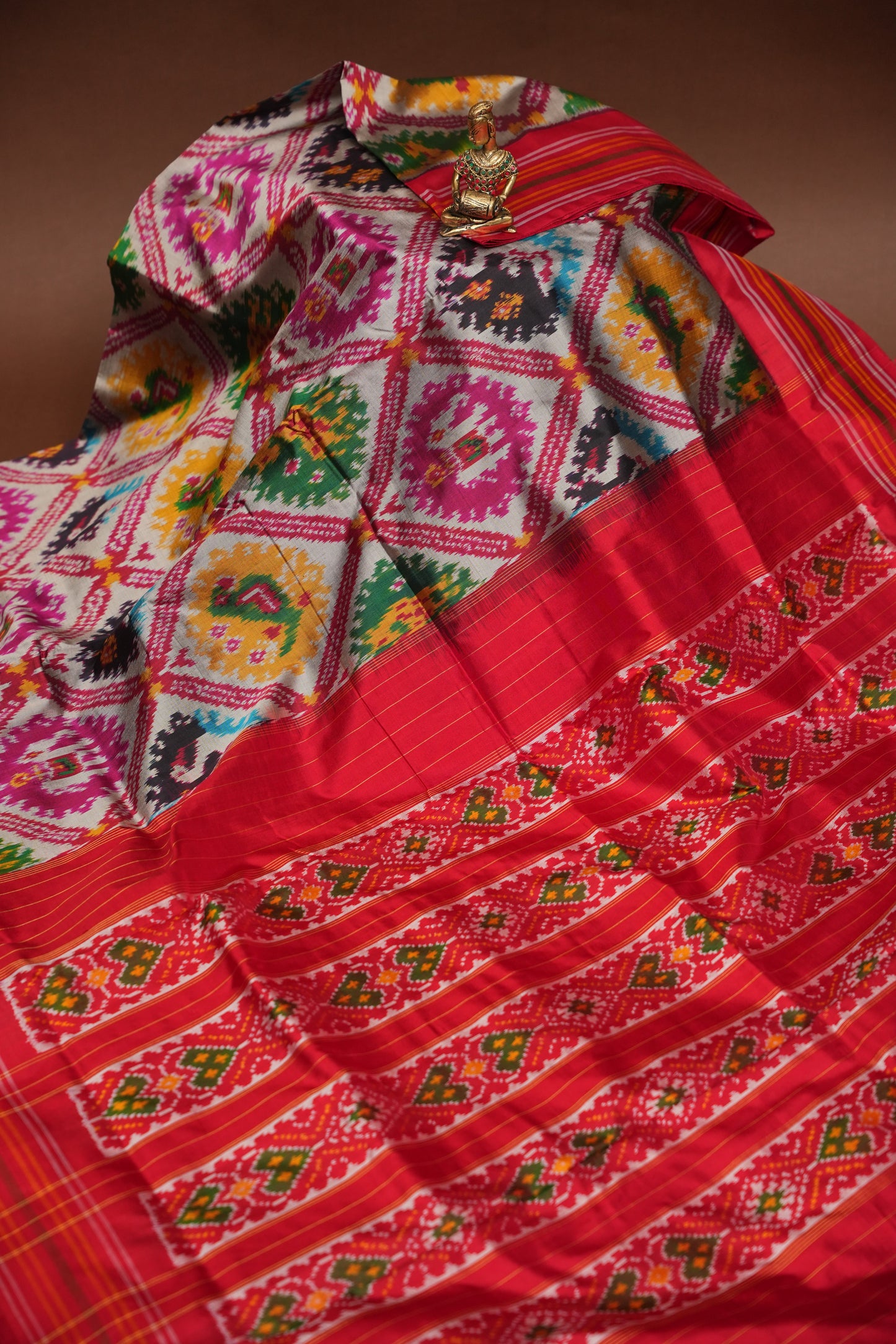 Pure Ikkat Soft Silk Saree - Multicolor