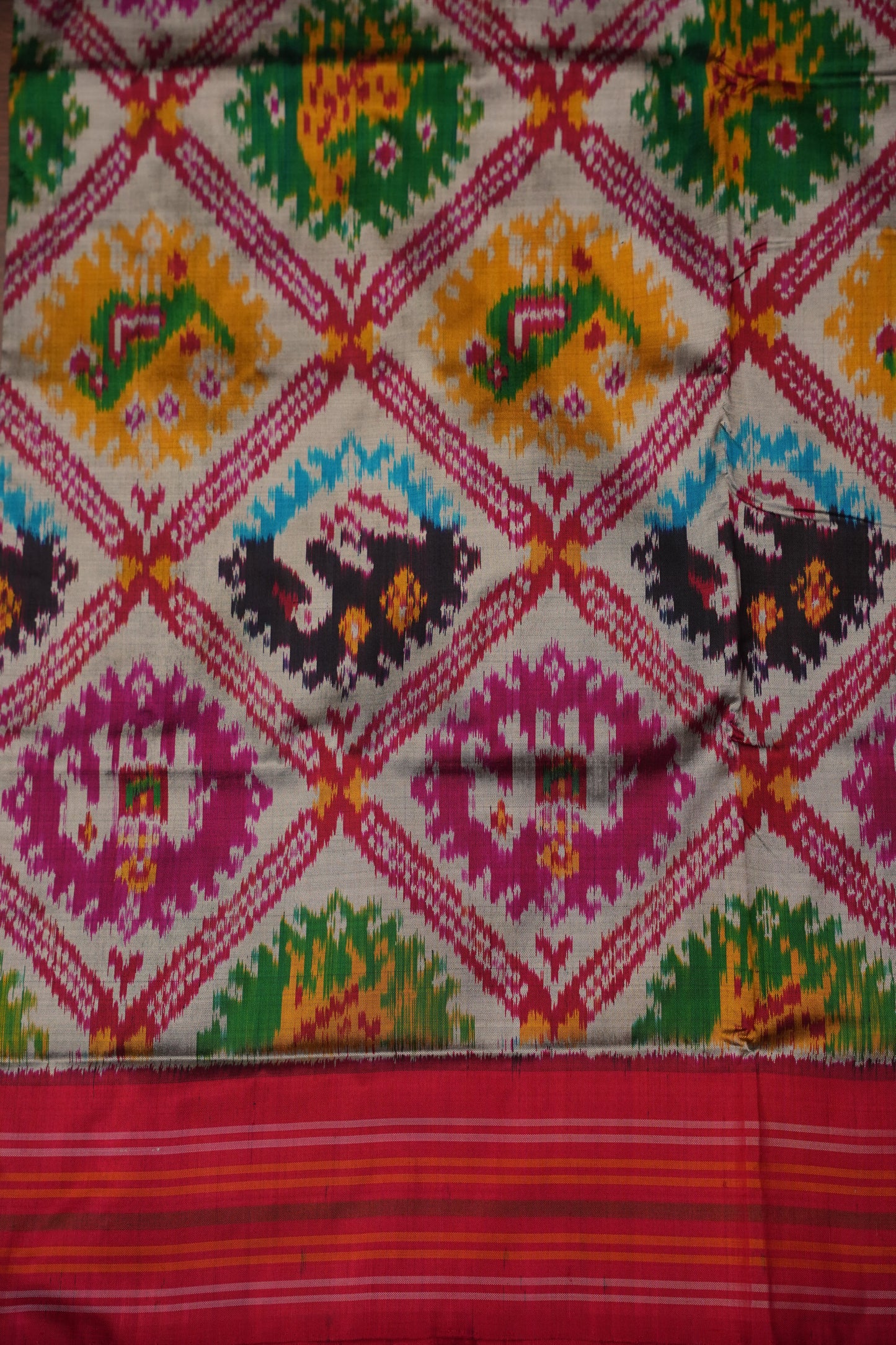 Pure Ikkat Soft Silk Saree - Multicolor