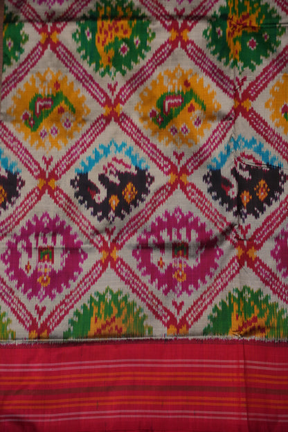 Pure Ikkat Soft Silk Saree - Multicolor