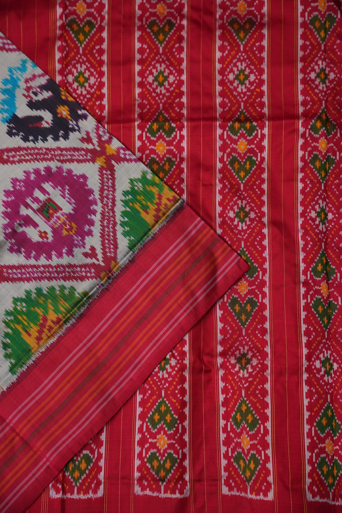 Pure Ikkat Soft Silk Saree - Multicolor