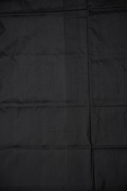 Pure Ikkat Soft Silk Saree - Black with Multicolour