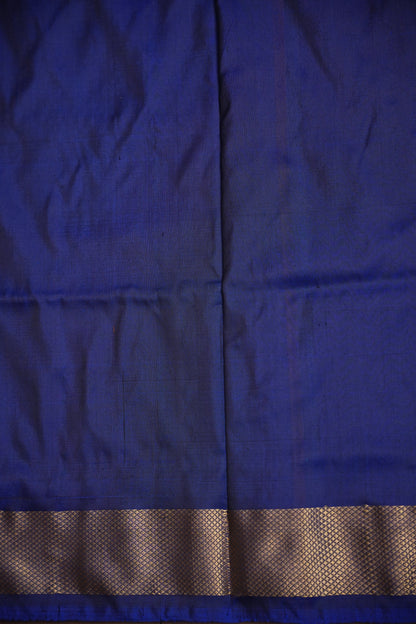 Pure Ikkat Soft Silk Saree - Teal Blue & Royal Blue