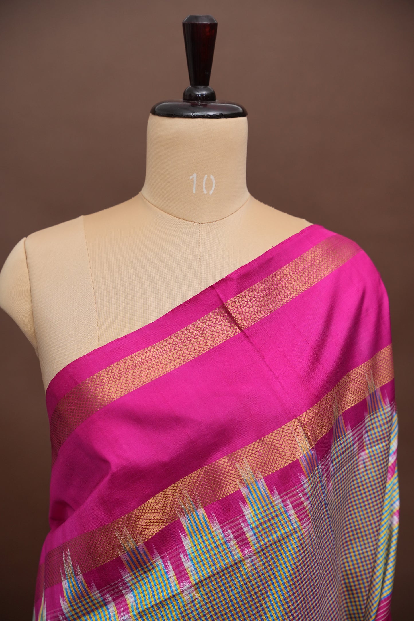 Pure Ikkat Soft Silk Saree - Pistachio Green & Pink