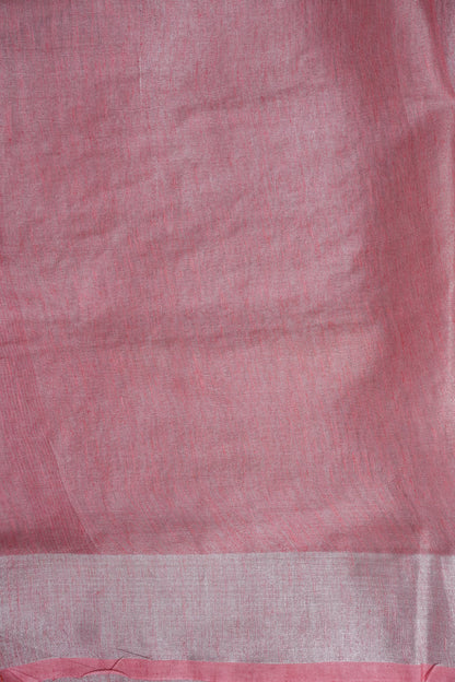 Hand Embroidered Pure Tissue Linen Silk Saree - Blush Pink