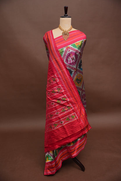 Pure Ikkat Soft Silk Saree - Multicolor