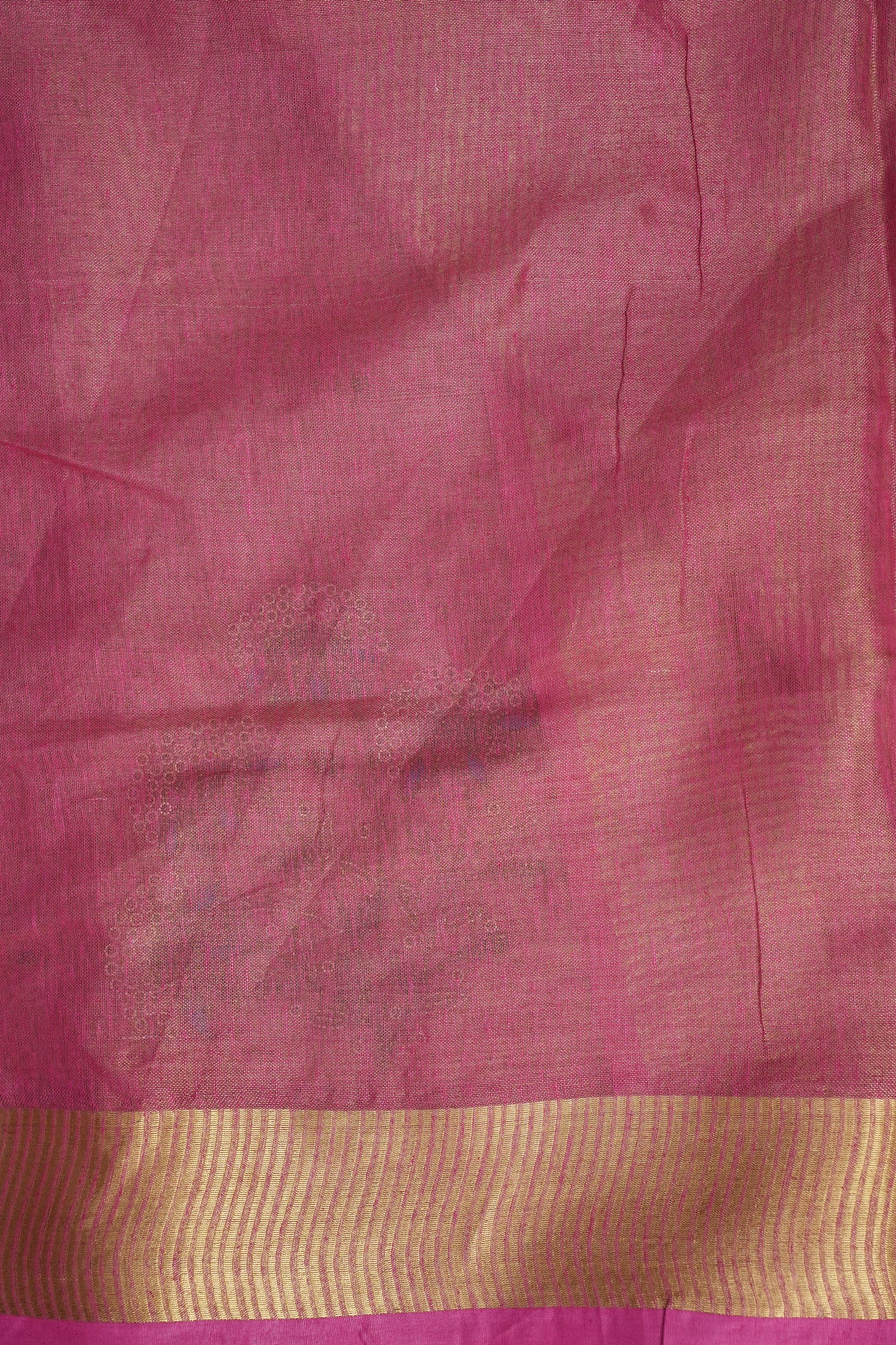 Hand Embroidered Pure Tissue Linen Silk Saree - Blush Pink