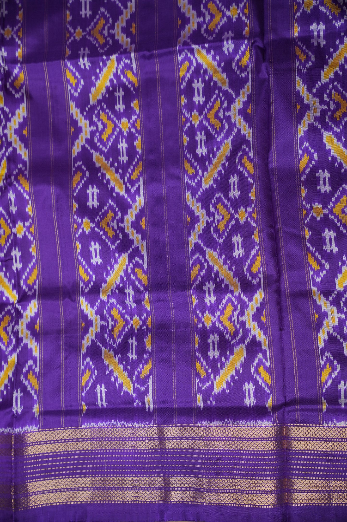 Pure Ikkat Soft Silk Saree - Purple & Pink
