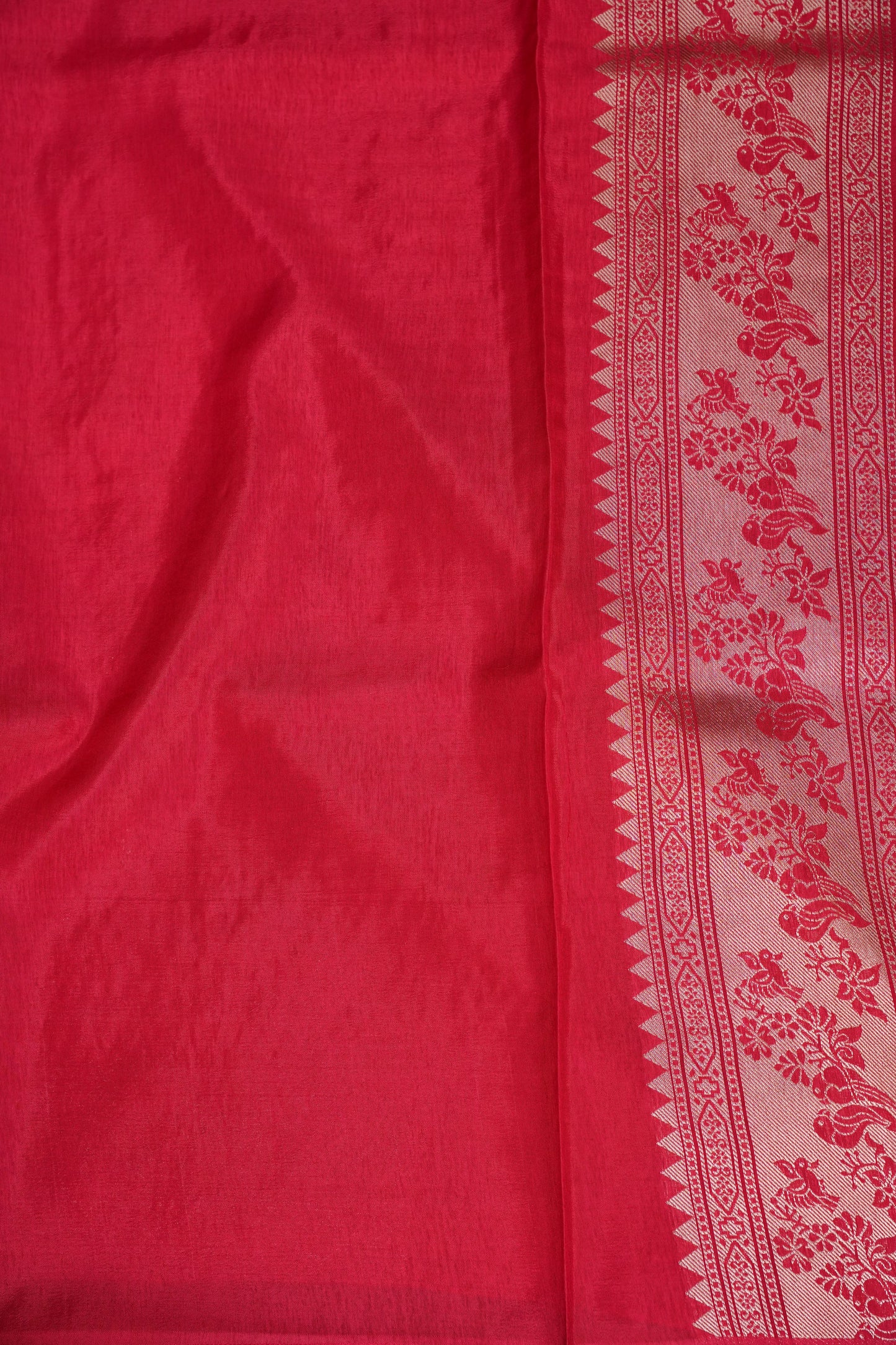 Banarasi Silk Saree – Pink with Antique Gold Zari Floral Weave
