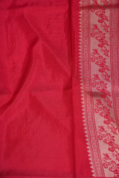 Banarasi Silk Saree – Pink with Antique Gold Zari Floral Weave