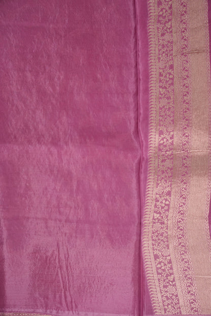 Banarasi Silk Saree – Dusty Rose Pink with Elegant Gold Zari Floral Weave