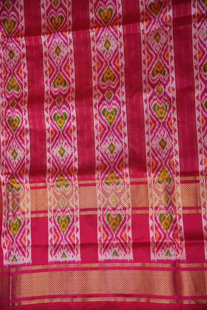 Pure Ikkat Soft Silk Saree - Pink & Deep Purple