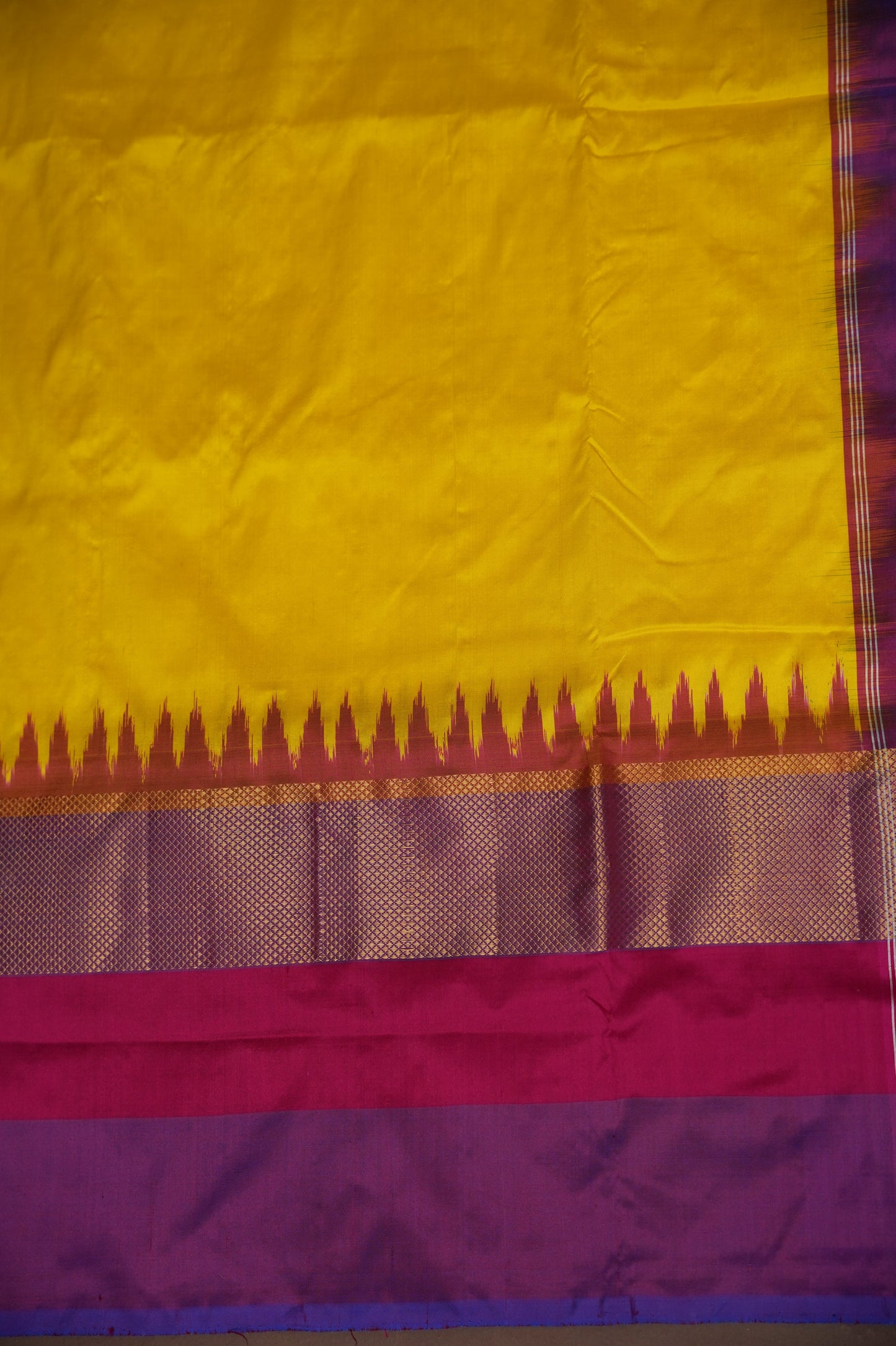 Pure Ikkat Soft Silk Saree - Yellow