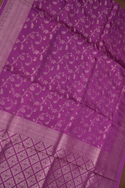 Banarasi Silk Saree – Elegant Orchid Pink with Intricate Subtle Gold Zari Weave