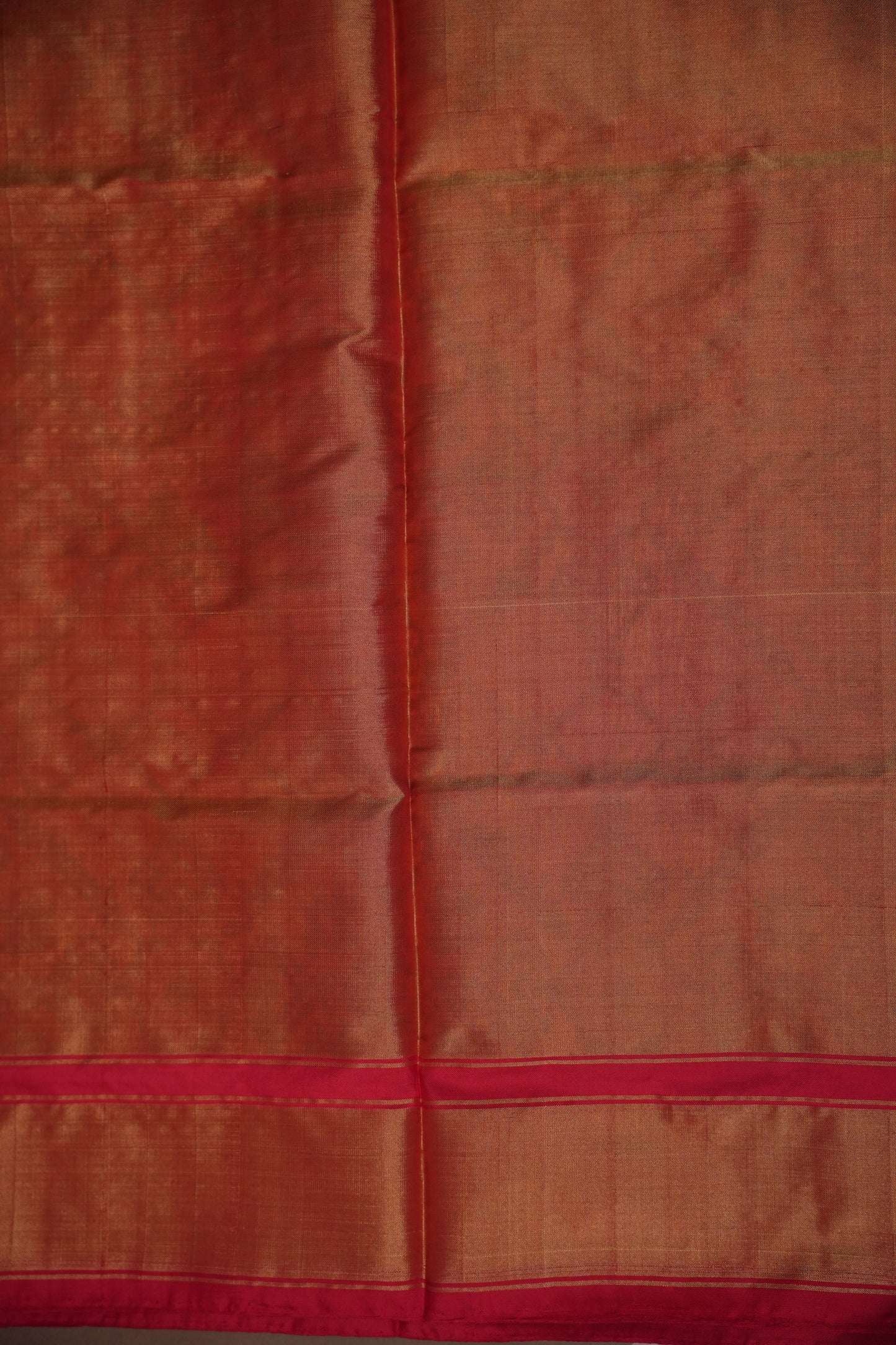 Mustard Yellow Pochampally Ikkat Silk Saree with Red Tissue Border