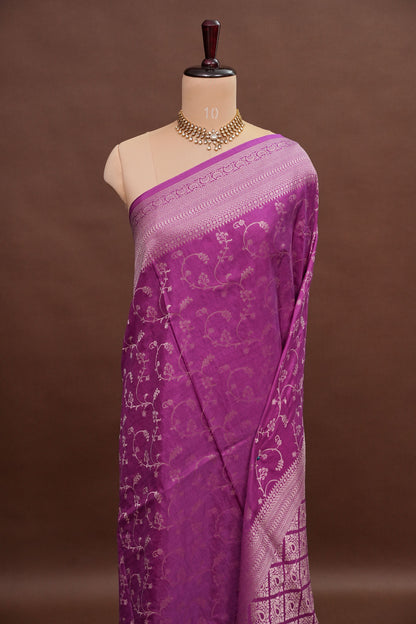 Banarasi Silk Saree – Elegant Orchid Pink with Intricate Subtle Gold Zari Weave