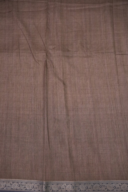 Linen Tussar Saree with Kalamkari Digital Print – Wine Floral Theme