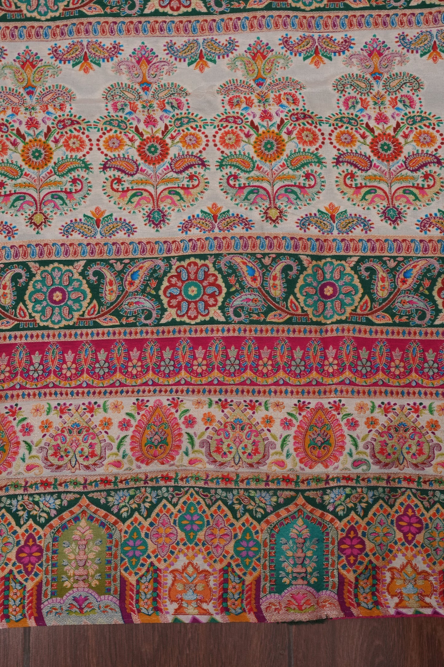 Kashmiri Pashmina Story Telling Saree - Pink