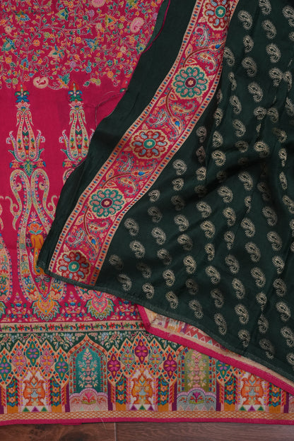 Kashmiri Pashmina Story Telling Saree - Pink
