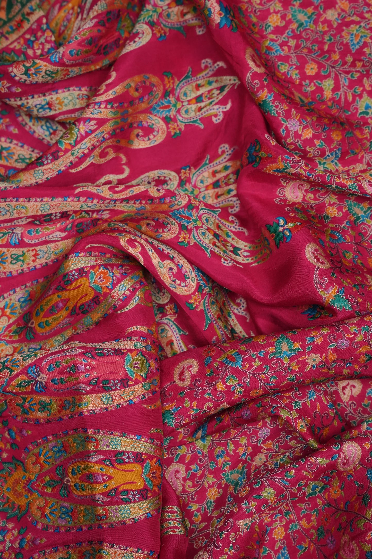 Kashmiri Pashmina Story Telling Saree - Pink