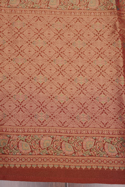 Kashmiri Pashmina Mellow Tissue Saree - Ivory & Peach