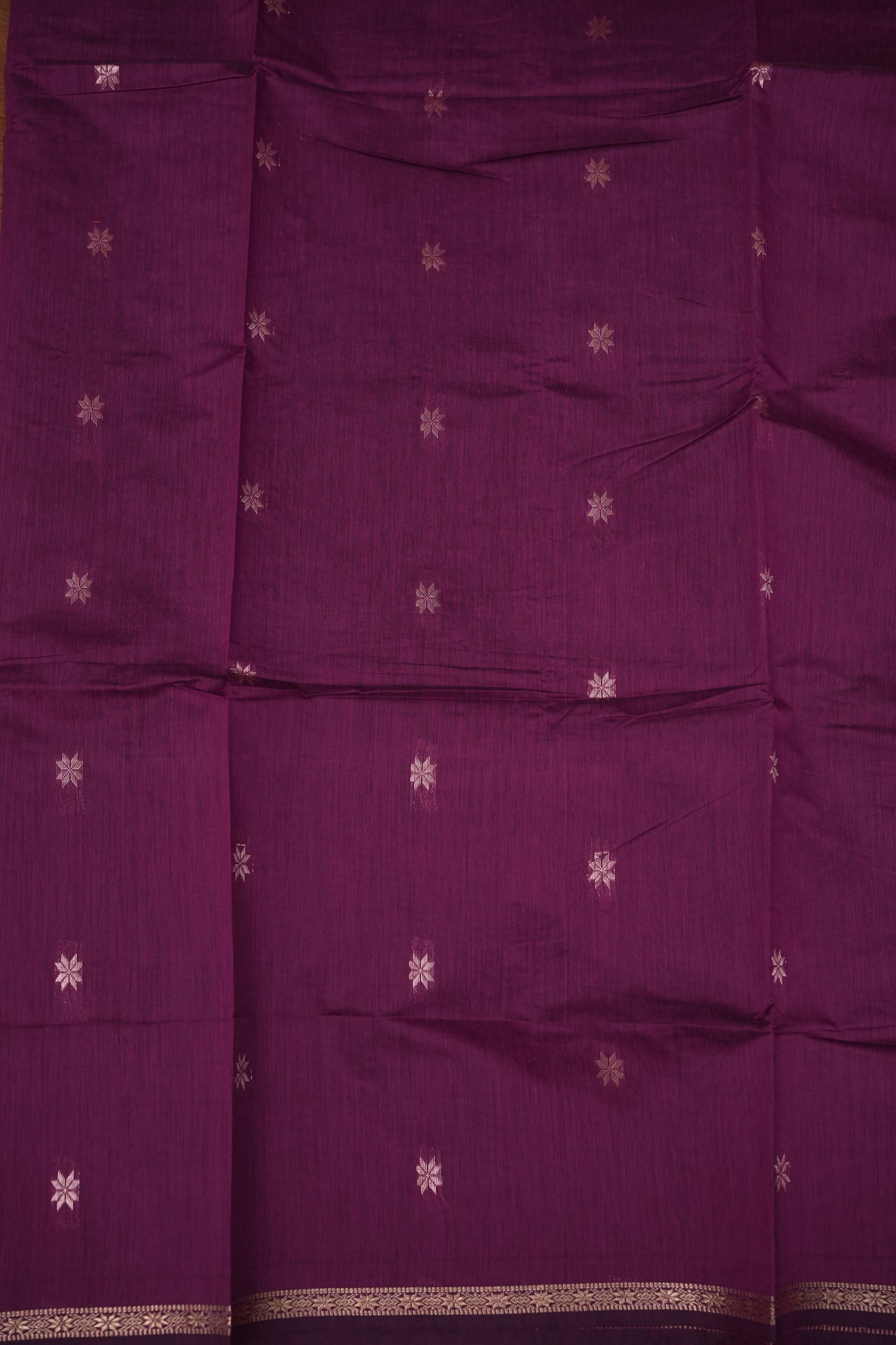 Maheshwari Silk Cotton Saree|Purple & Orange