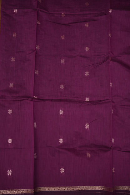 Maheshwari Silk Cotton Saree|Purple & Orange