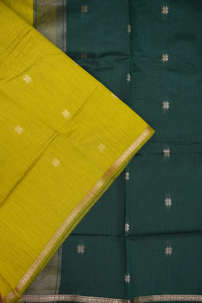 Maheshwari Silk Cotton Saree|Green