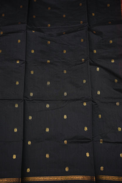Maheshwari Silk Cotton Saree|Black & Red