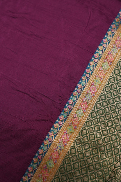 Kashmiri Pashmina Story Telling Saree - Wine