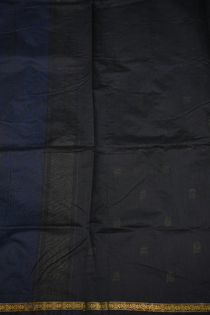 Maheshwari Silk Cotton Saree|Blue and Black