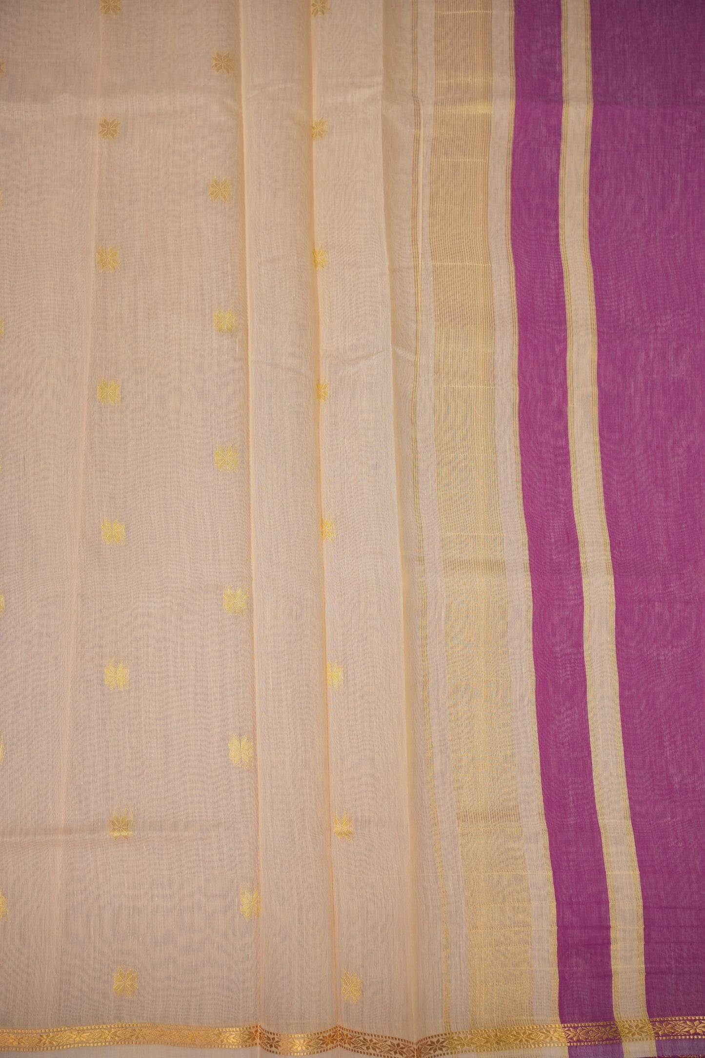 Maheshwari Silk Cotton Saree|Pink and Half White