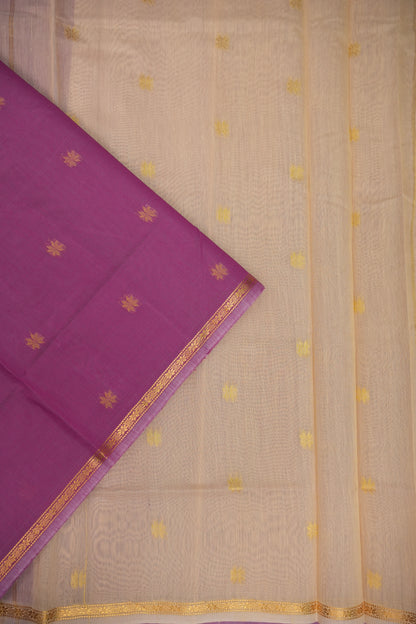 Maheshwari Silk Cotton Saree|Pink and Half White