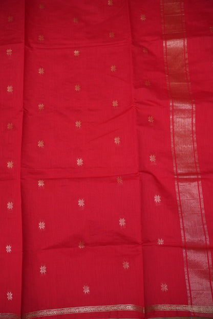 Maheshwari Silk Cotton Saree|Red