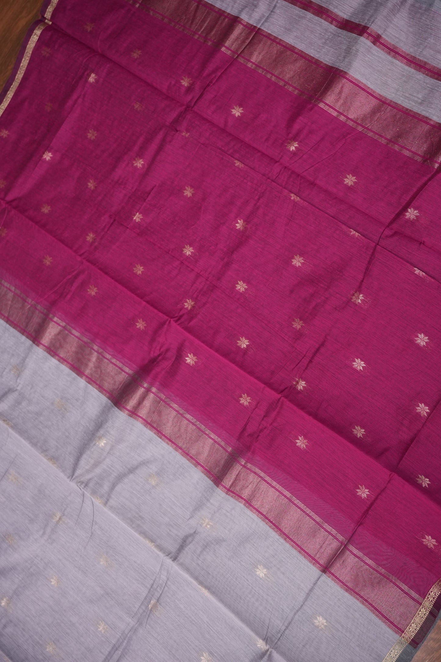 Maheshwari Silk Cotton Saree|Lavender and Pink