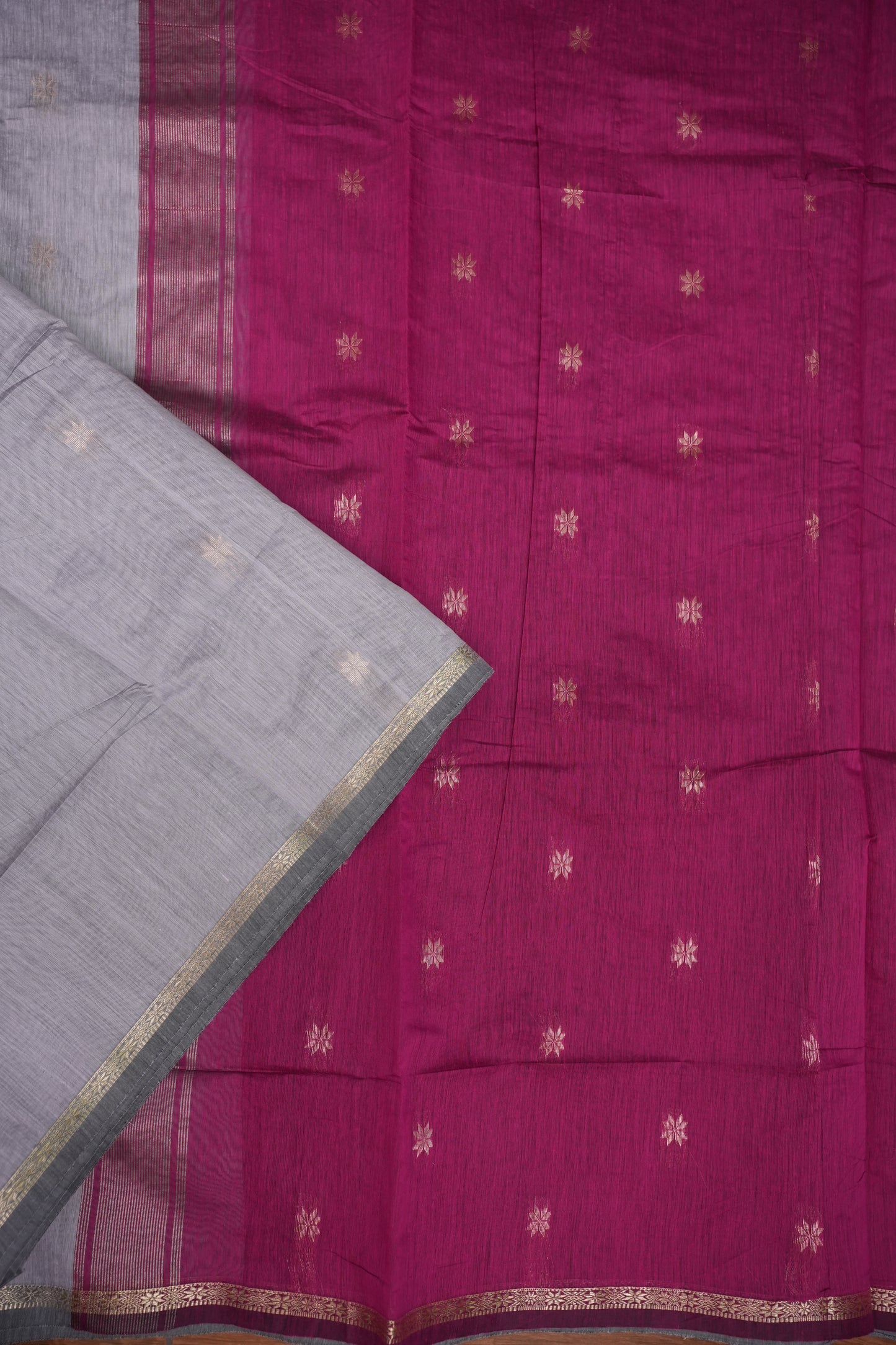 Maheshwari Silk Cotton Saree|Lavender and Pink