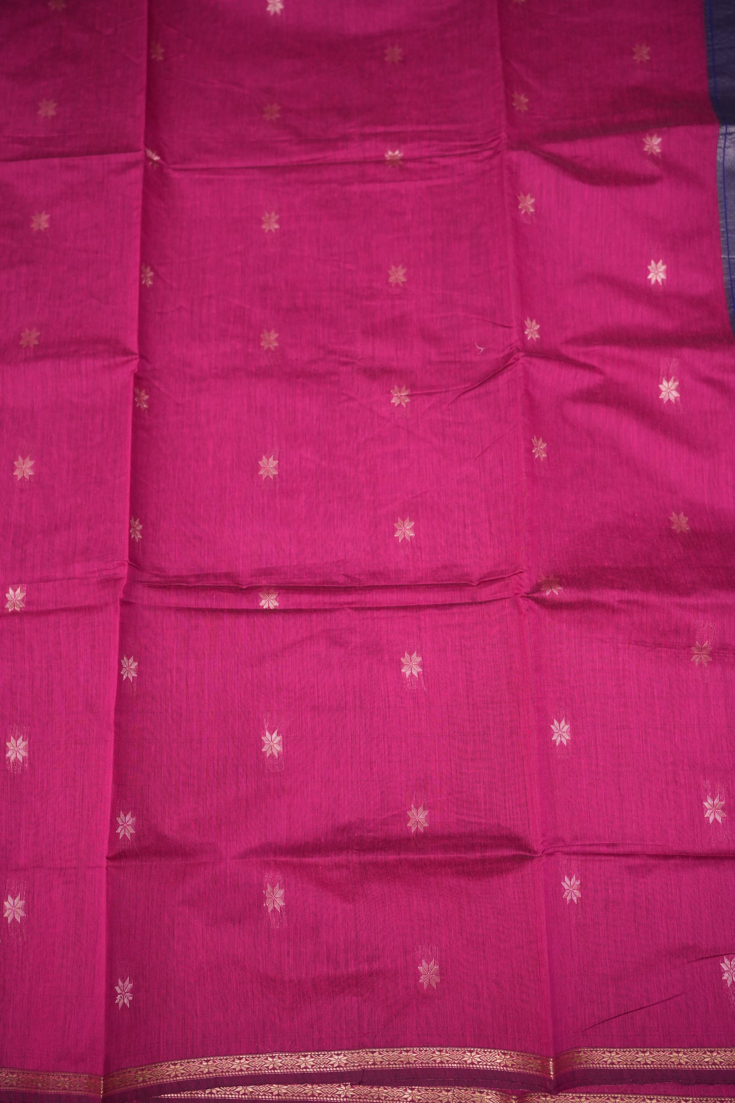 Maheshwari Silk Cotton Saree | Pink and Blue