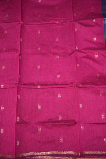 Maheshwari Silk Cotton Saree | Pink and Blue
