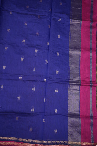 Maheshwari Silk Cotton Saree | Pink and Blue
