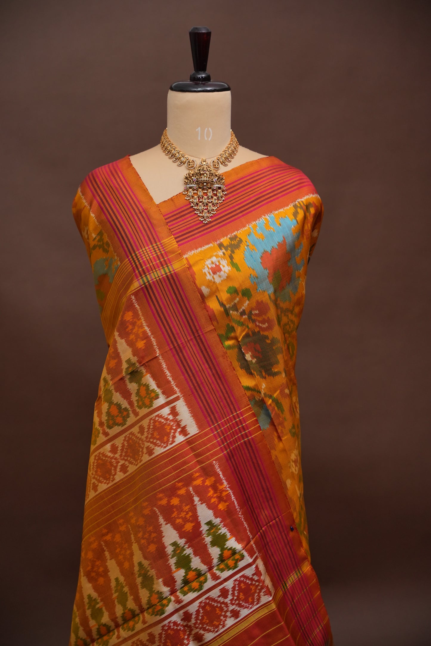 Pure Ikkat Soft Silk Saree - Mustard Yellow