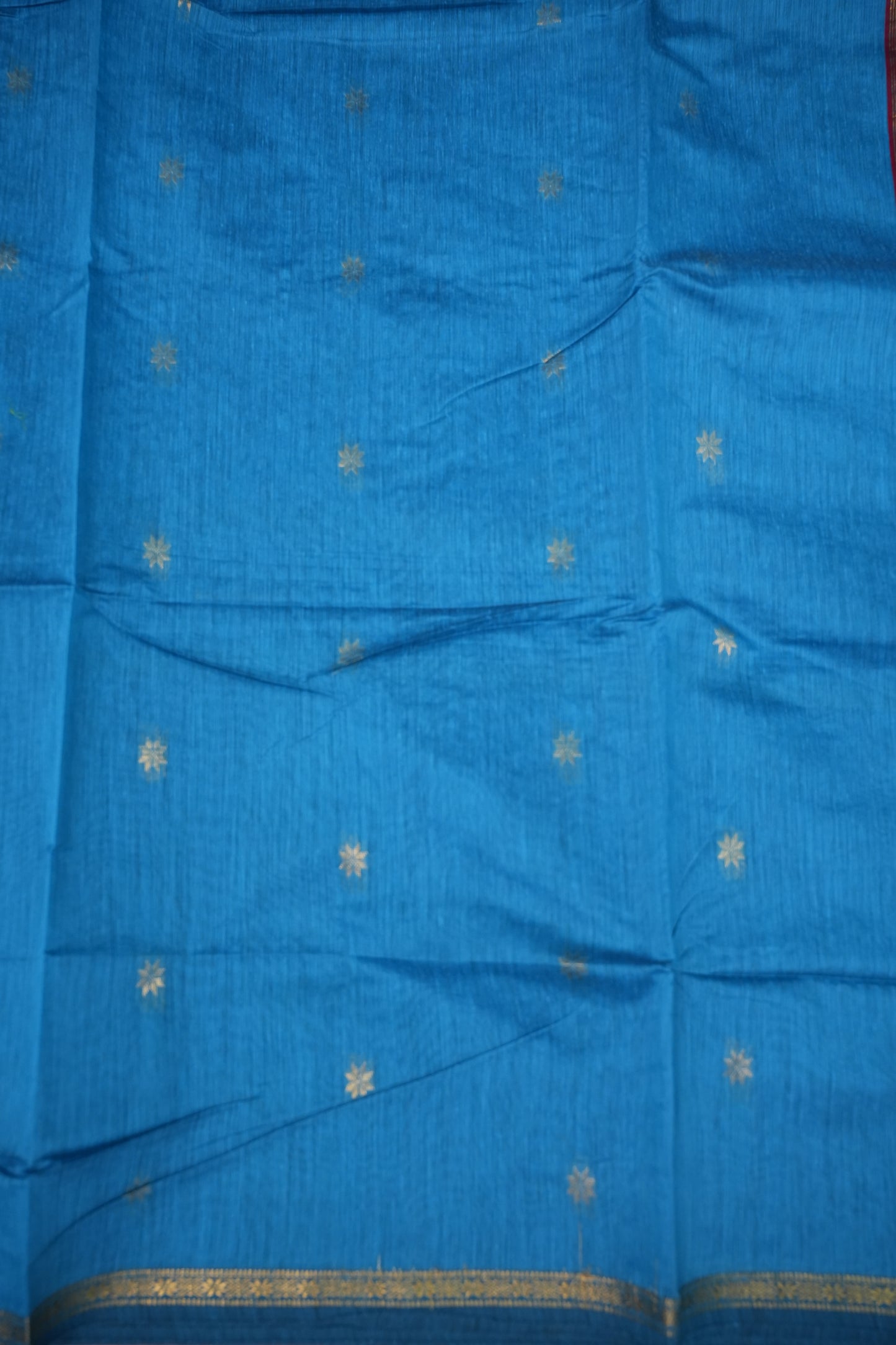 Maheshwari Silk Cotton Saree | Red and Blue