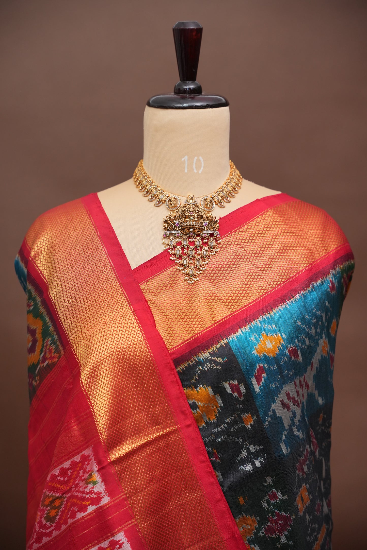 Pure Ikkat Soft Silk Saree - Black with Multicolor