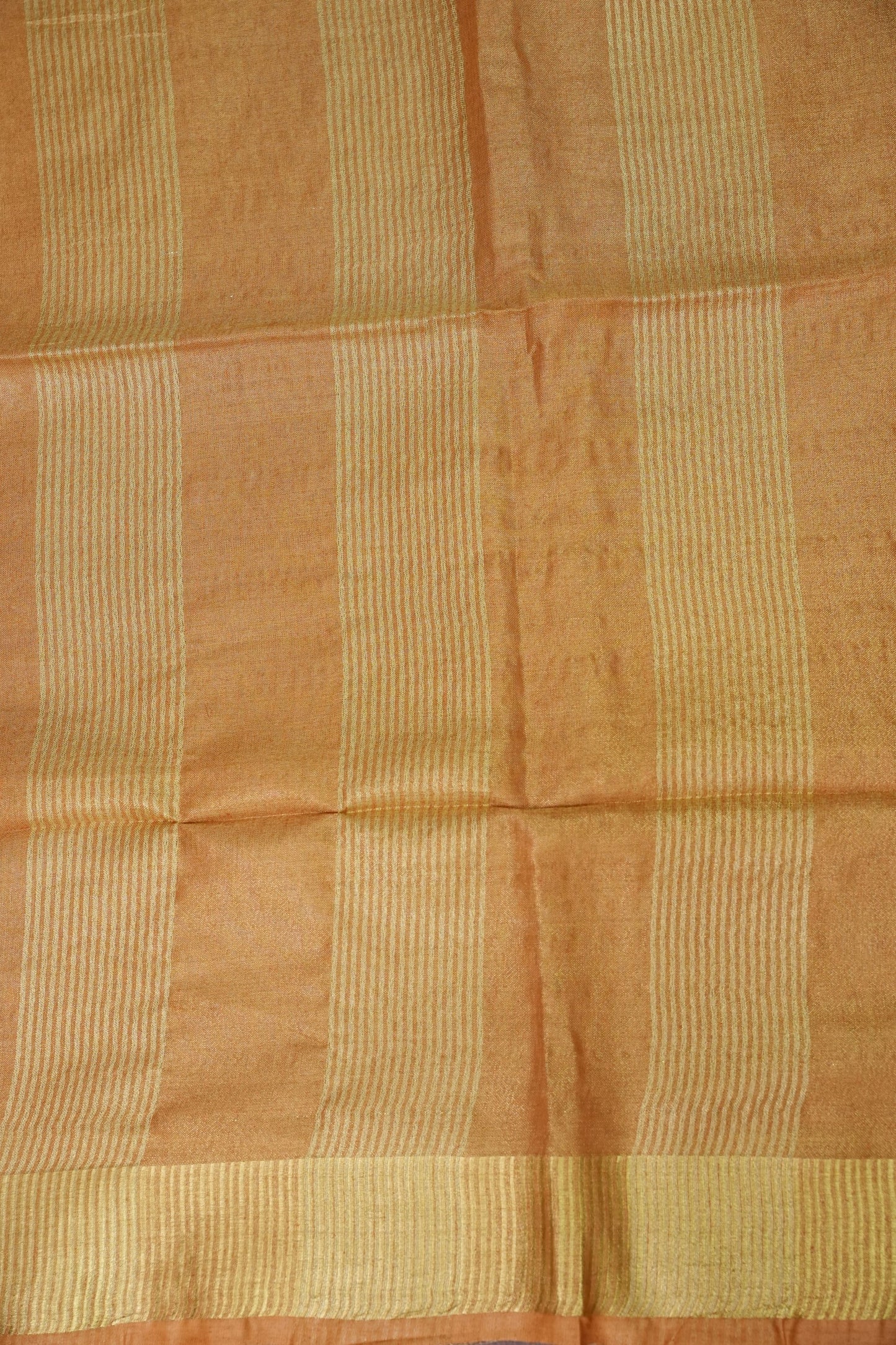 Tissue Linen Silk Saree – Honey Gold with Classic Zari Border