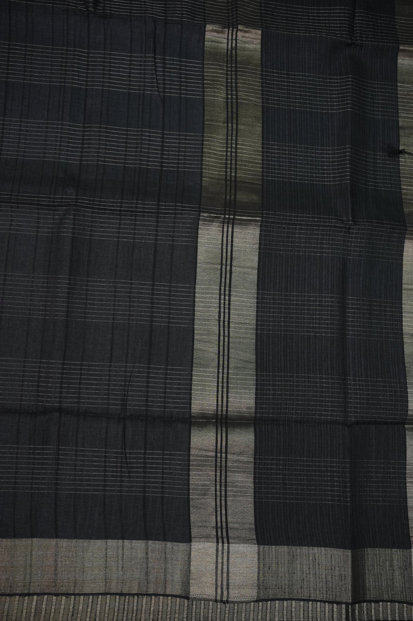 Semi Tussar Linen Silk Saree – Black
