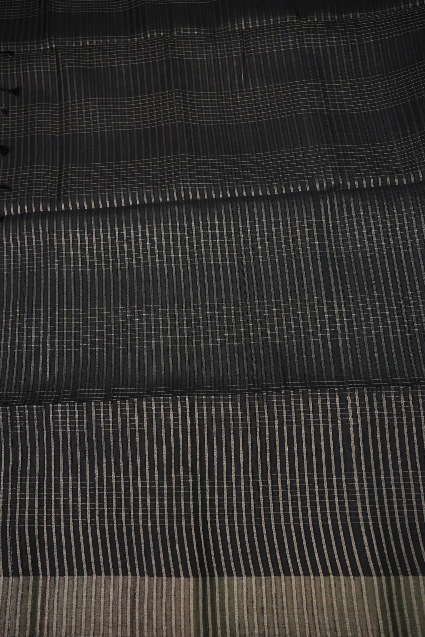 Semi Tussar Linen Silk Saree – Black