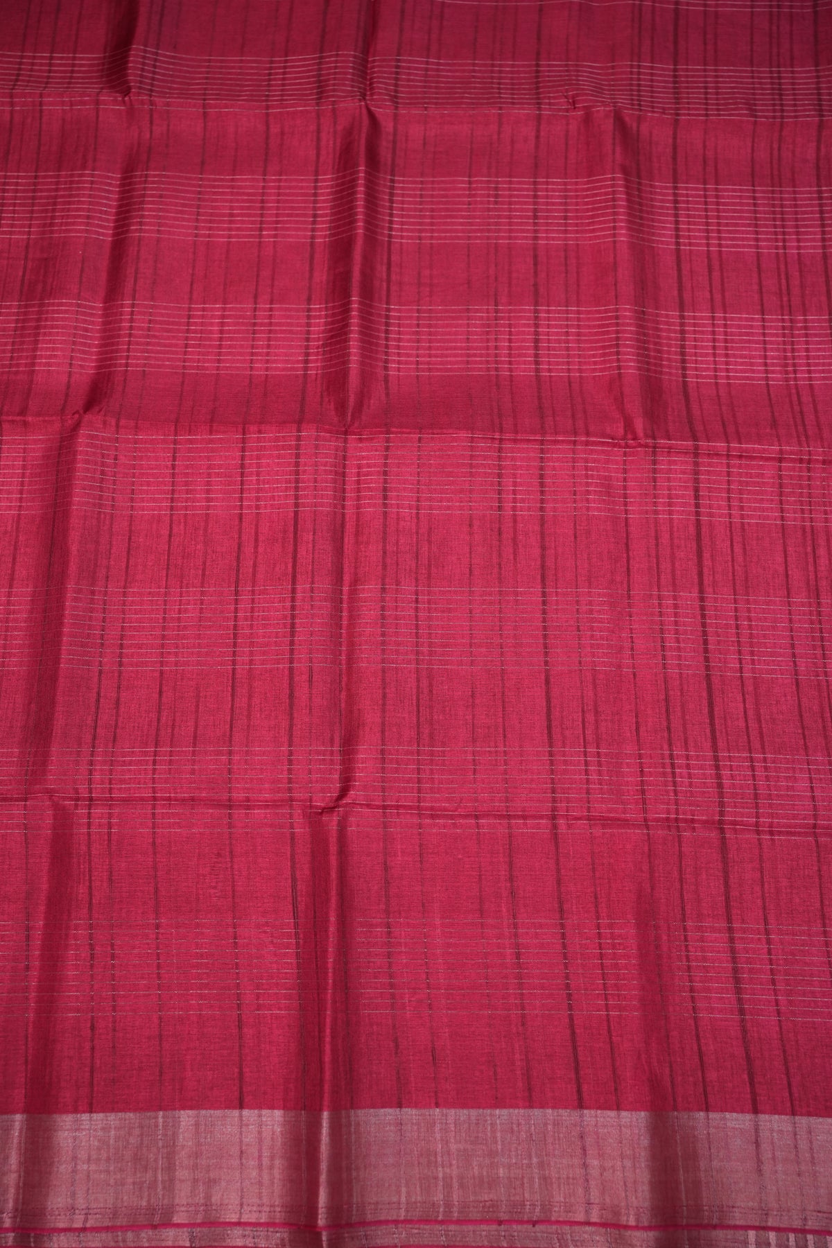 Semi Tussar Linen Silk Saree – Dark Pink