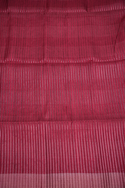 Semi Tussar Linen Silk Saree – Dark Pink