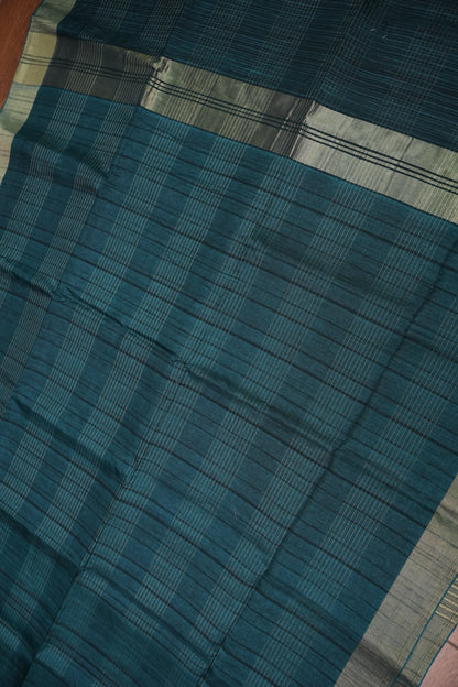 Semi Tussar Linen Silk Saree – Teal