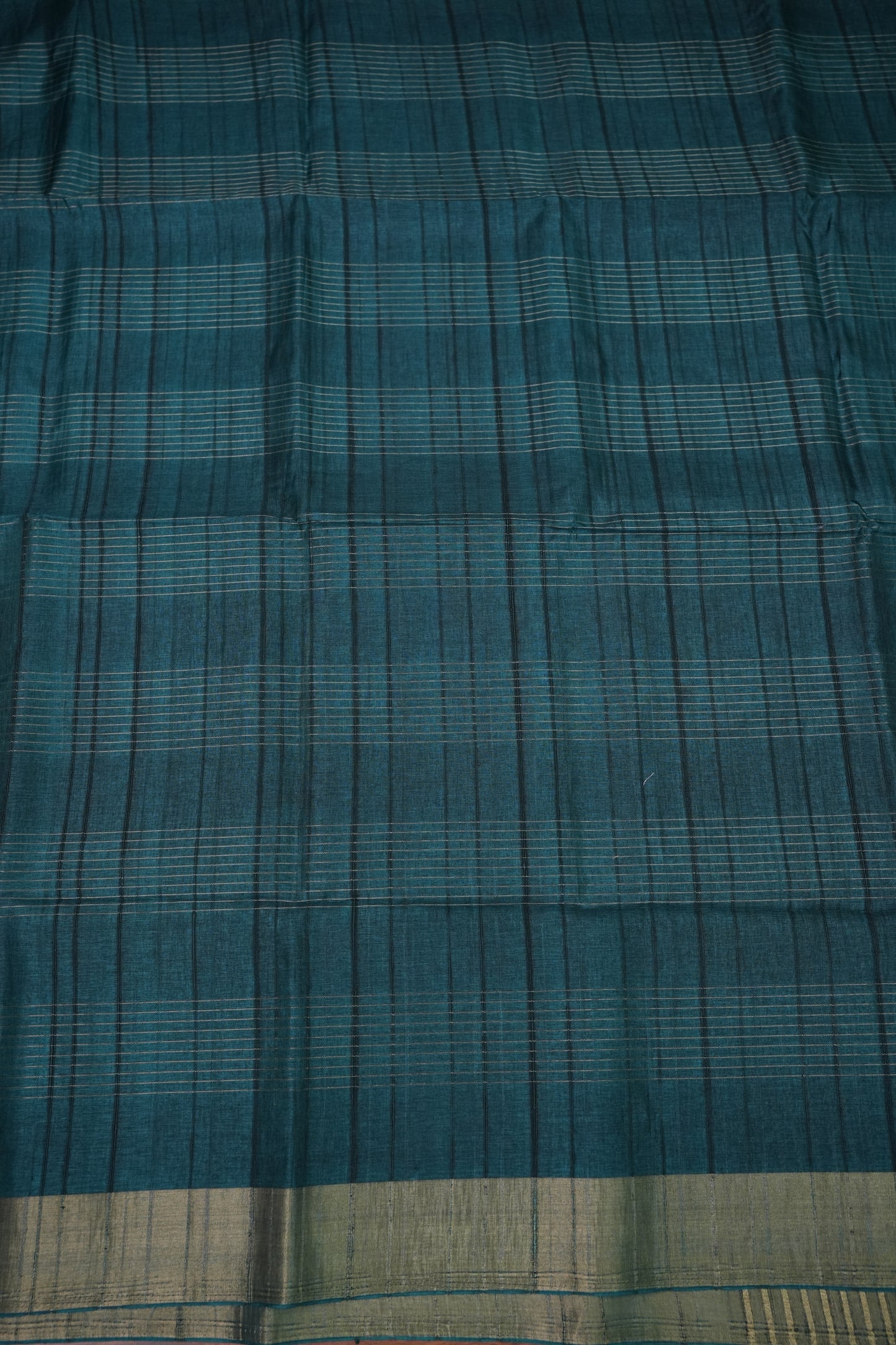Semi Tussar Linen Silk Saree – Teal