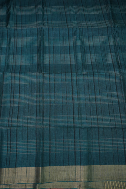 Semi Tussar Linen Silk Saree – Teal